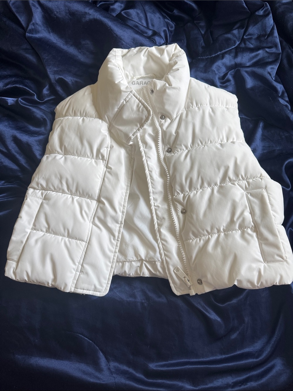 Garage White Puffer Vest